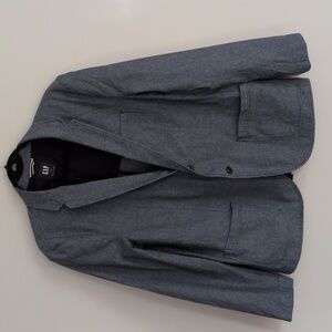 GAP 100% Cotton Denim Blue Chambray Men's 2 Button Blazer Large